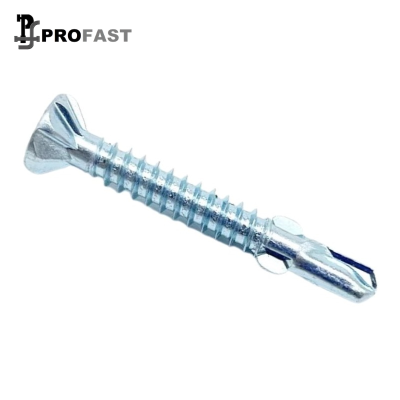 Countersunk Head Self Drilling Screw With Fin (ZP)