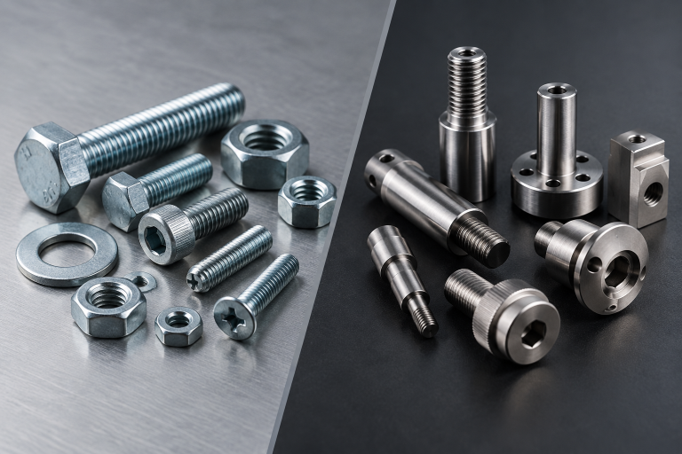 Standard bolts, nuts and screws compared with custom-made precision fasteners